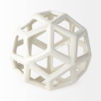 Geom Modern White Ceramic Geometric Object for Stylish Home Decor, Perfect Accent for Any Space
