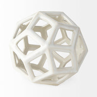 Geom Modern White Ceramic Geometric Object for Stylish Home Decor, Perfect Accent for Any Space