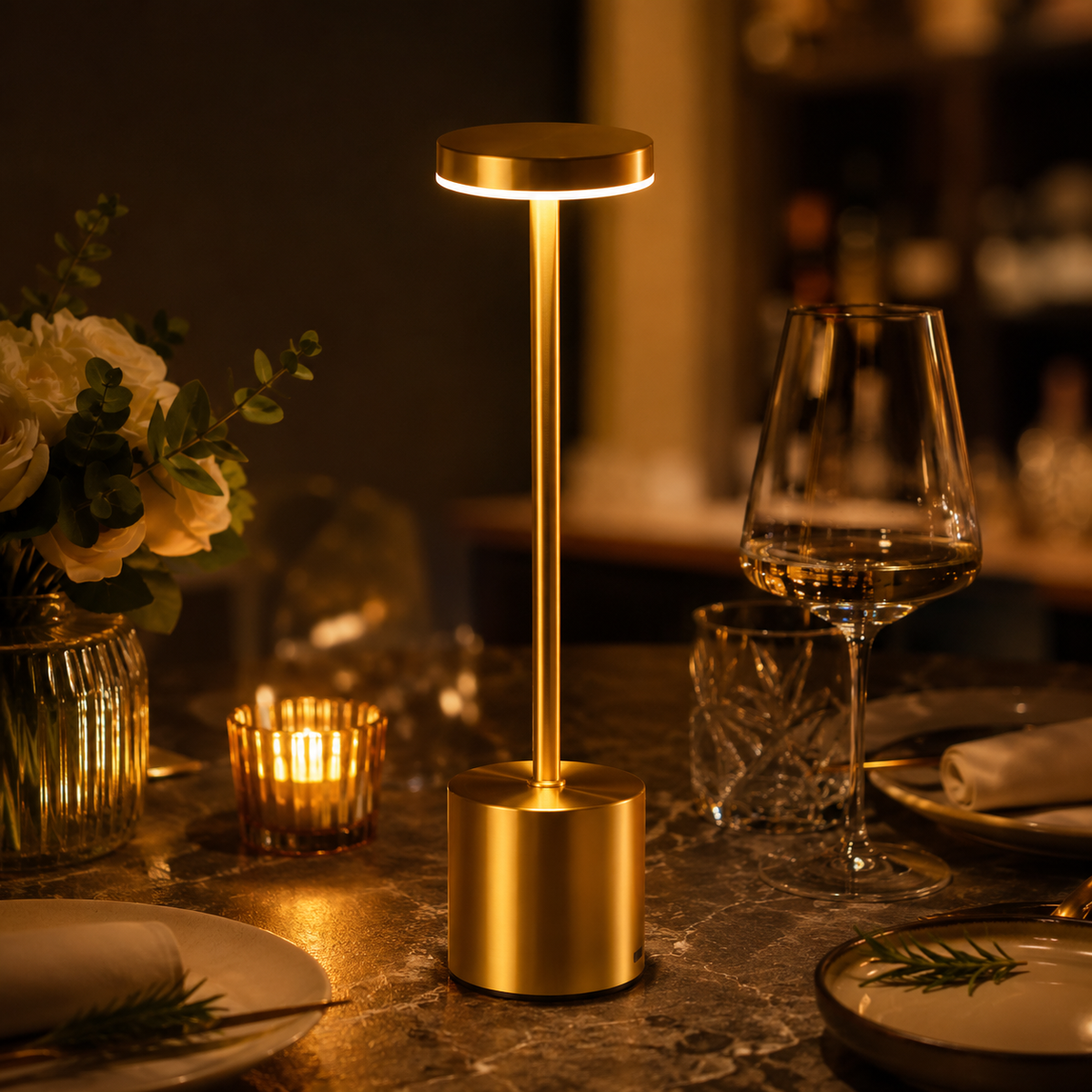 Cordless Metal Touch Table Lamp